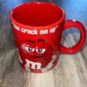 M&M Coffee Tea Mug Cup "You Crack Me Up" 2016 Frankford Red